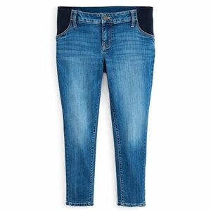 isabel maternity jeans size 4 blue Skinny Crop Side Panels Light Distressing